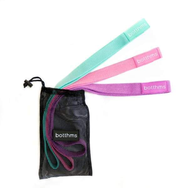 botthms botthms Long Fabric Exercise Bands Resistance Bands – Set Of 3 Resistance Bands